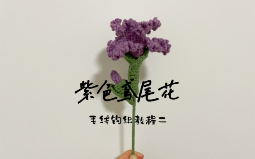 毛线钩织|花束系列|紫色鸢尾花 钩织教程二(花托)哔哩哔哩bilibili