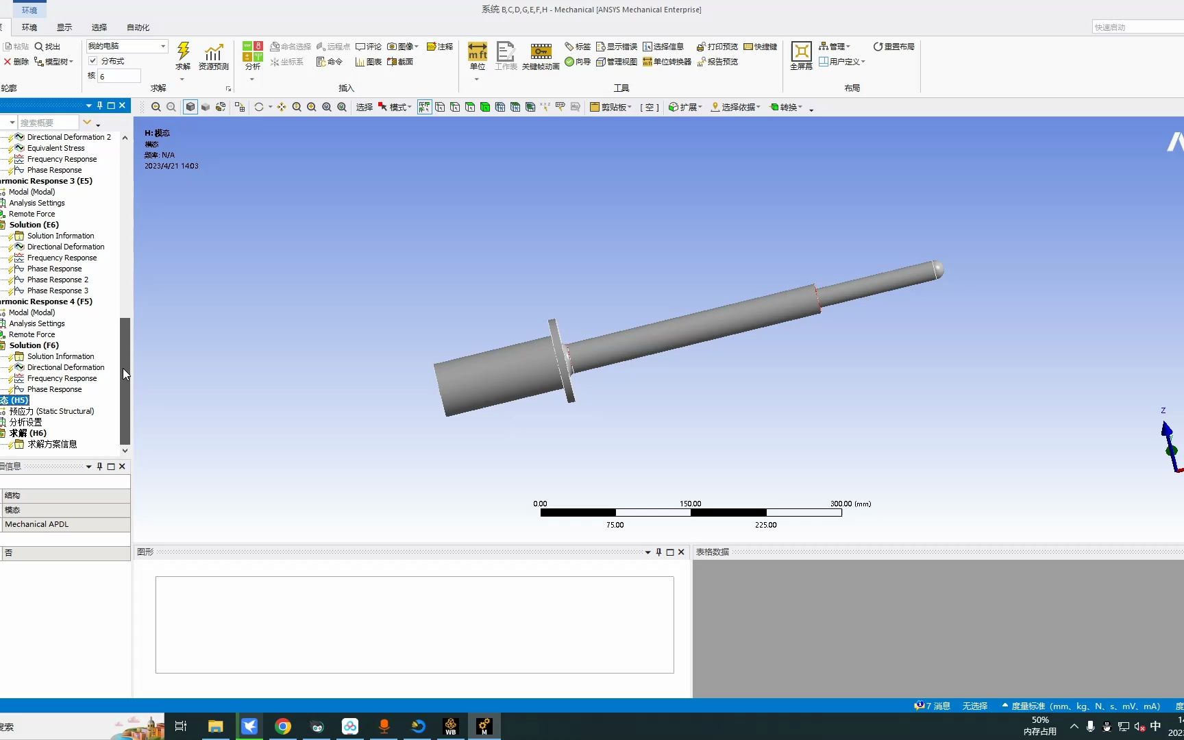 [图]3.1.2.2-变幅杆的谐波响应分析-ansys workbench动力学