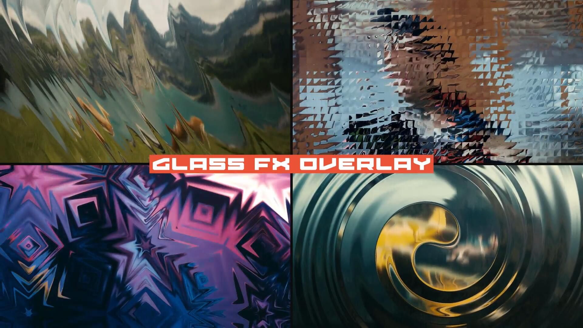 pr模板:真实质感模糊透明长虹条纹波浪纹液态玻璃视频叠加效果4k动画