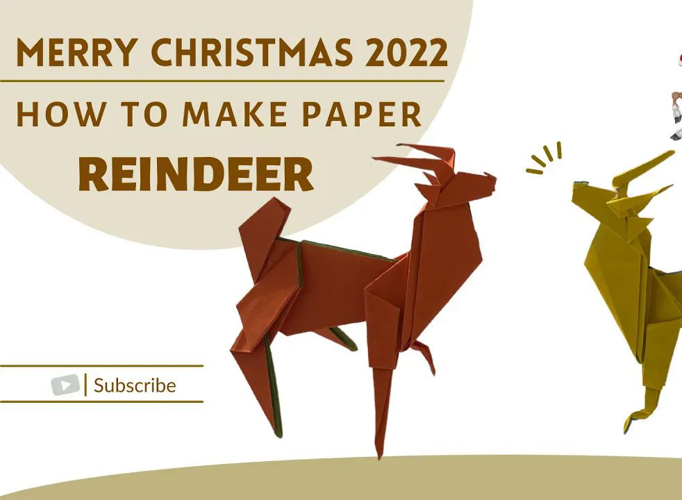 【yellow paper origami】驯鹿折纸教程how to make paper reindeer