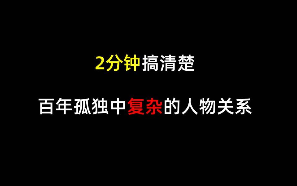 2分钟理清百年孤独中纷繁复杂的人物关系【人物梳理】哔哩哔哩bilibili