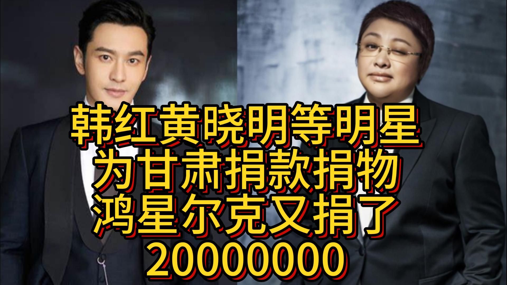 韩红黄晓明佟丽娅等明星为甘肃6.