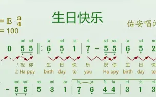 Download Video: 简谱视唱，儿歌《生日快乐》