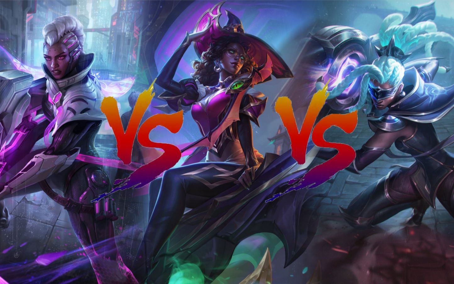 【皮肤对比:涤魂圣枪赛娜】源计划 vs 魅惑女巫 vs 月蚀骑士