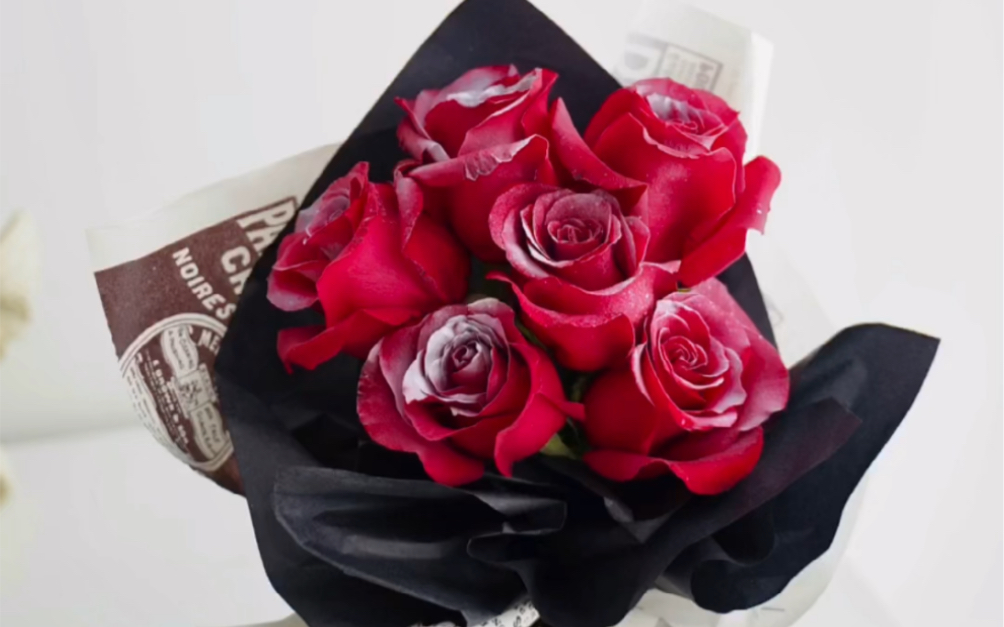 复古红玫瑰花束包装教学,零基础韩式花束包装教程 #小确幸花艺培训