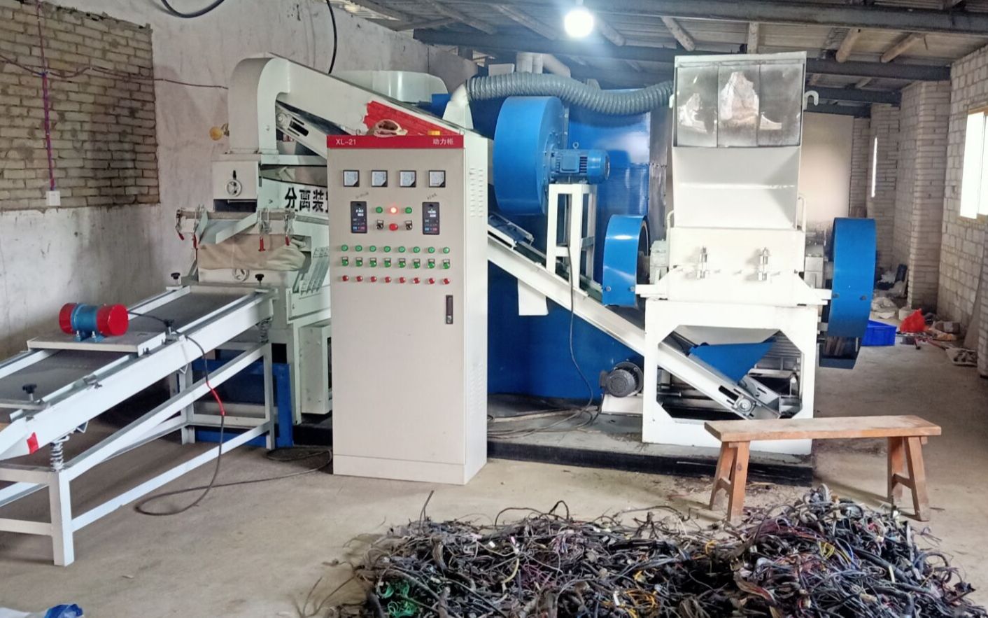 废线破碎分离机器绿捷干式铜米机铜线粉碎分离机