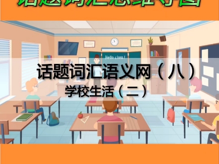 话题词汇思维导图～学校生活77unit8～新方略教学系统#口袋本#新