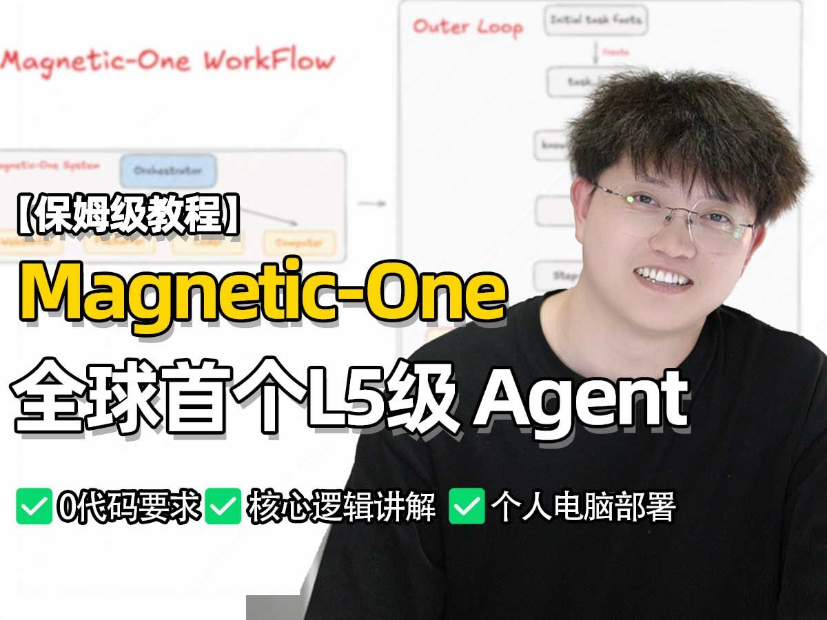 全球首个L5级Agent:MagneticOne【保姆级教程】!无门槛体验高性能Agent | 智能网络搜索+代码编程&本地PC 控制哔哩哔哩bilibili