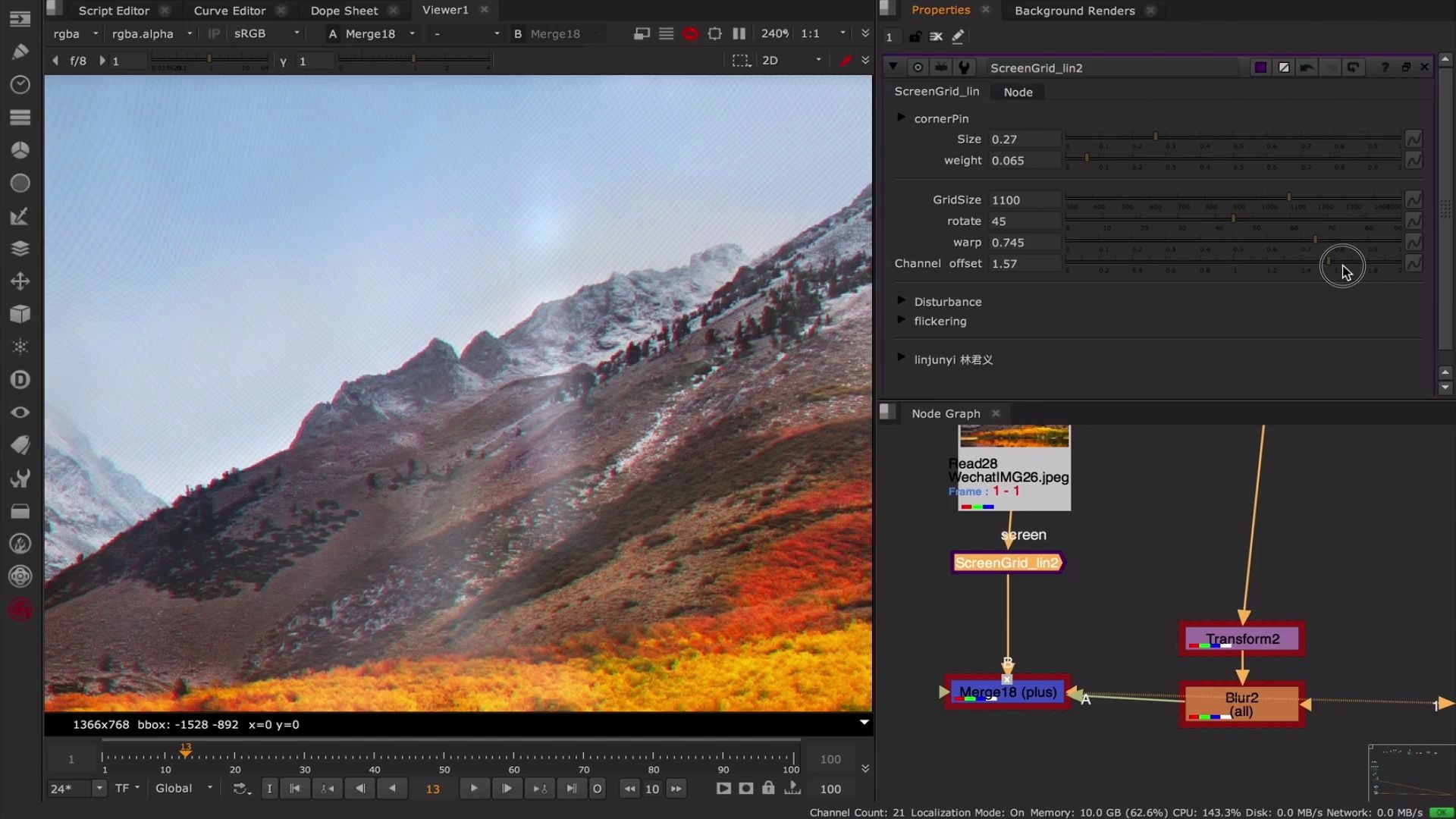 nuke屏幕纹理模拟screengrid