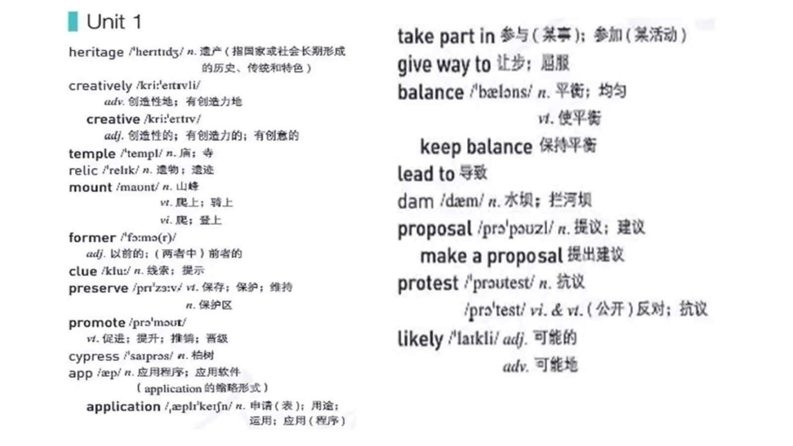 [图]高一英语人教版新教材2019必修二 Unit 1 Cultural Heritage词汇录音