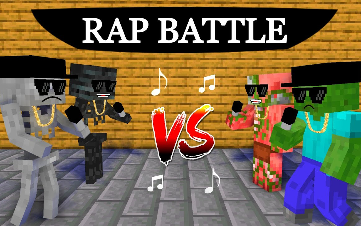 monster school rap battle - minecraft animation_哔哩哔哩_bili