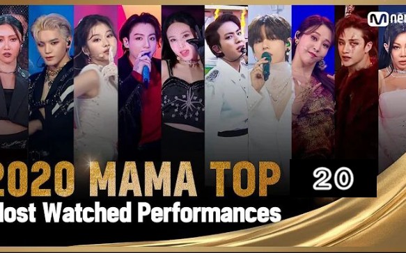 2020mama播放量top20弹兔划断层领先前五唯二女团