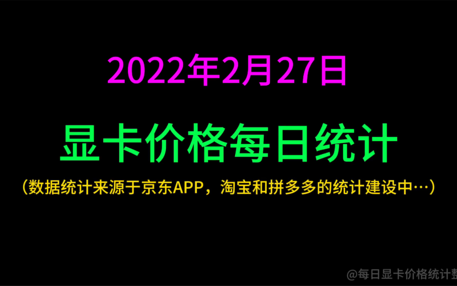 2022年2月27日最新显卡价格统计,1660ti和3060ti开始降价了,3060和3070有小幅回弹哔哩哔哩bilibili