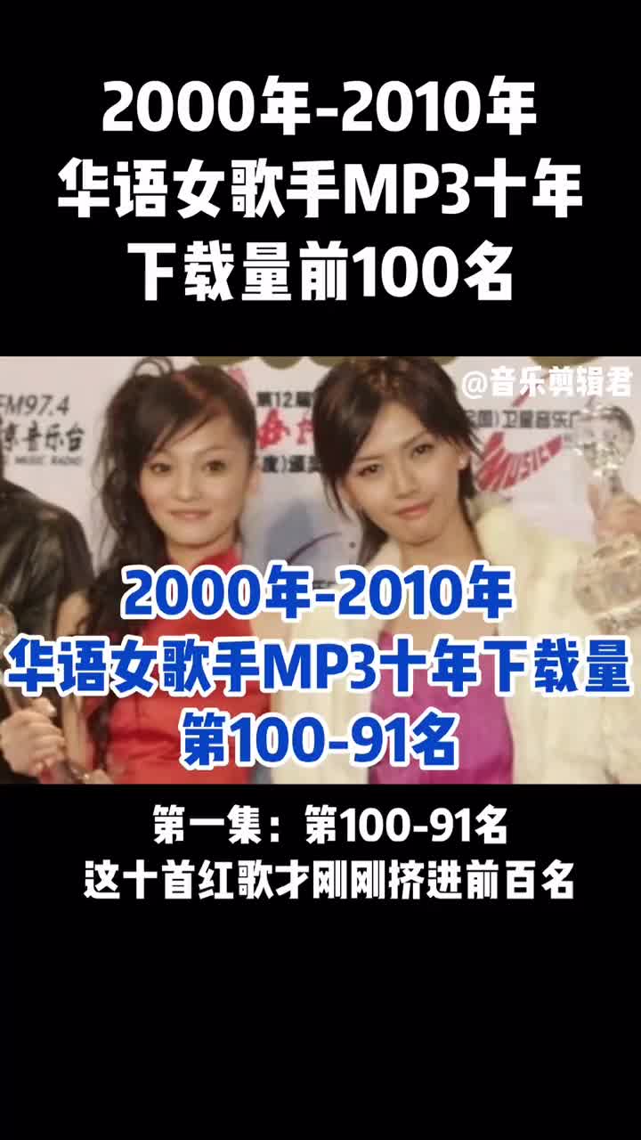 [图]华语女歌手mp3十年下载量前100名第一集第10091名这十