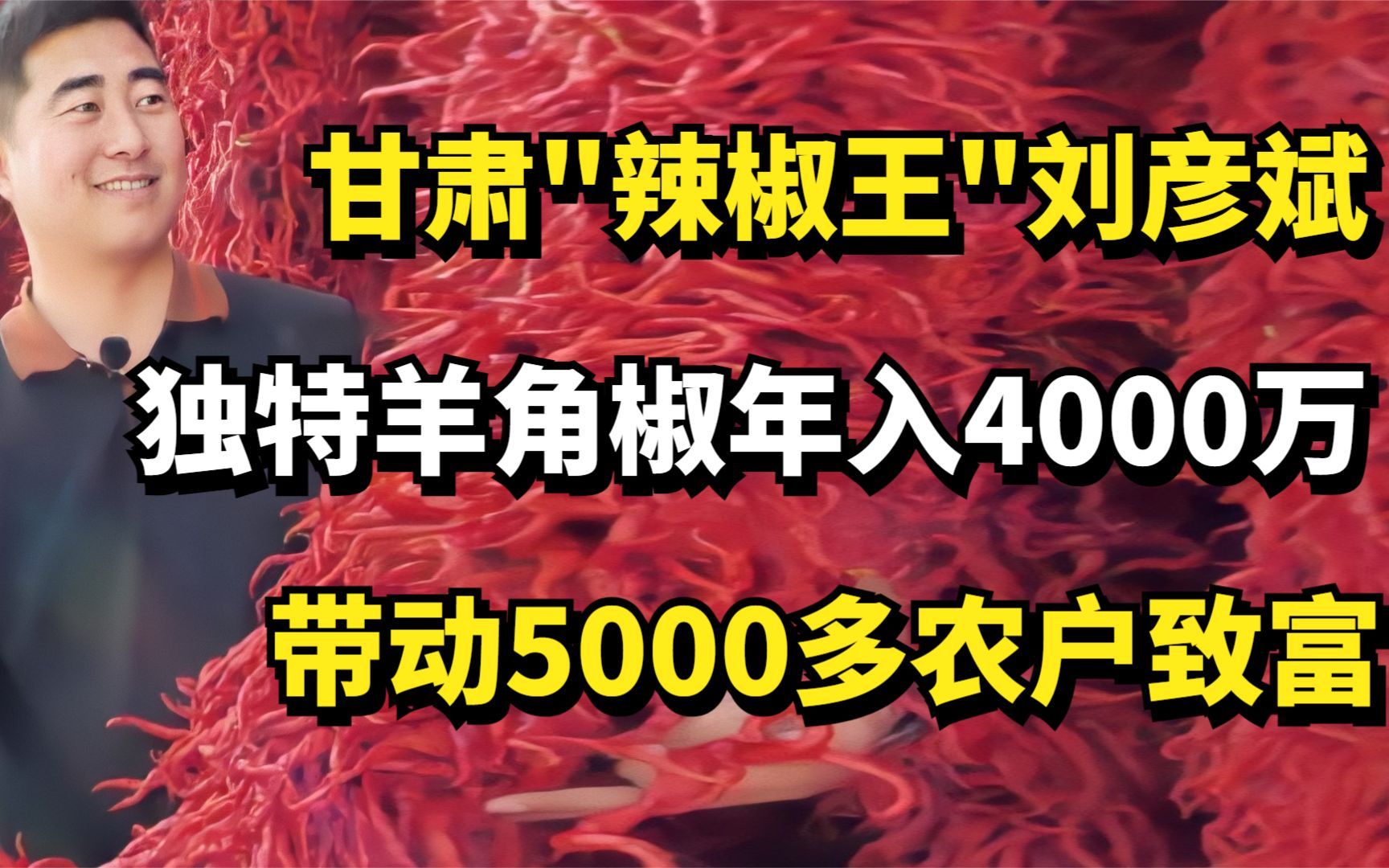 甘肃"辣椒王"刘彦斌,独特羊角椒年入4000万,带动5000多农户致富哔哩哔哩bilibili