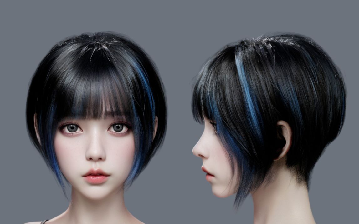 【maya建模】写实短发美女模型制作,零基础3d人物角色建模教学