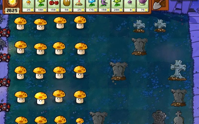 关于向日葵和阳光菇在夜晚生产效率的研究(2)阳光菇