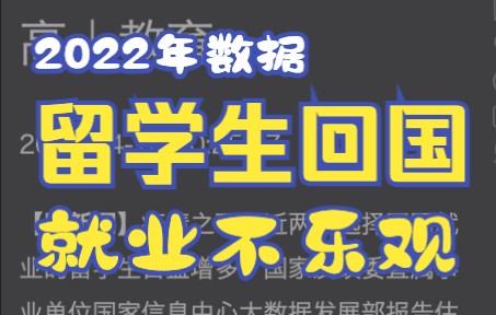 留学生回国就业,2022数据不乐观留学生毕业该留在国外还是回国发展,应提前做好应对策略哔哩哔哩bilibili