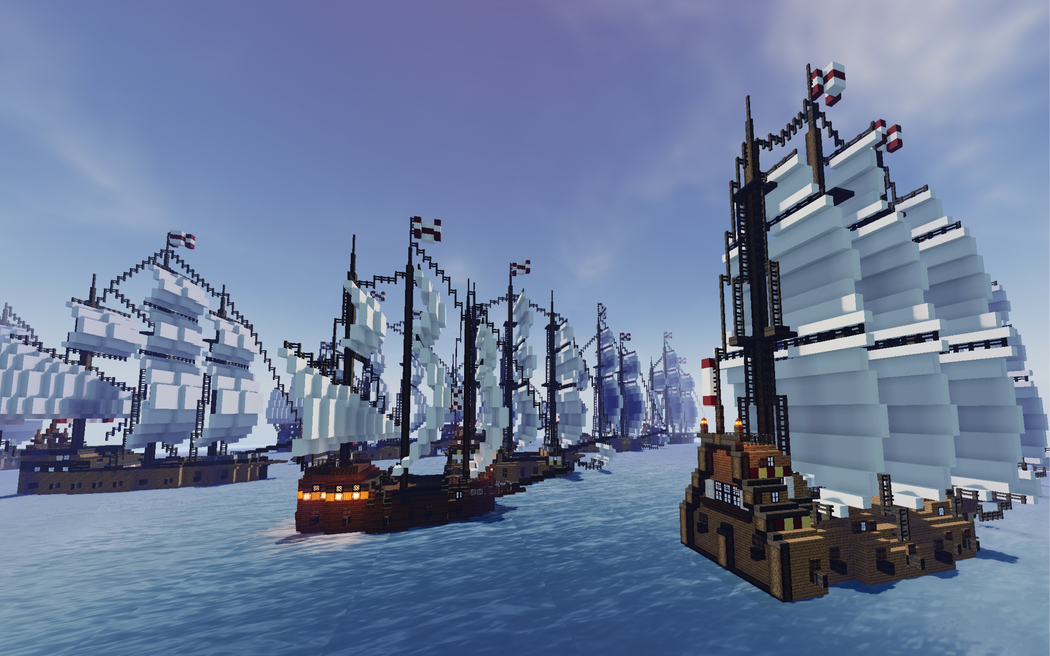 【mc】每天建一艘帆船,一个月后会发生什么?_我的世界