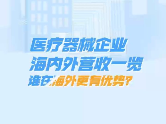 医疗器械企业海内外营收一览!谁在海外更有优势?#迈瑞医疗 #联影医疗哔哩哔哩bilibili