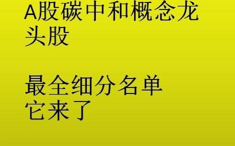 A股碳中和概念龙头股 最全细分名单 它来了 建议收藏哔哩哔哩bilibili