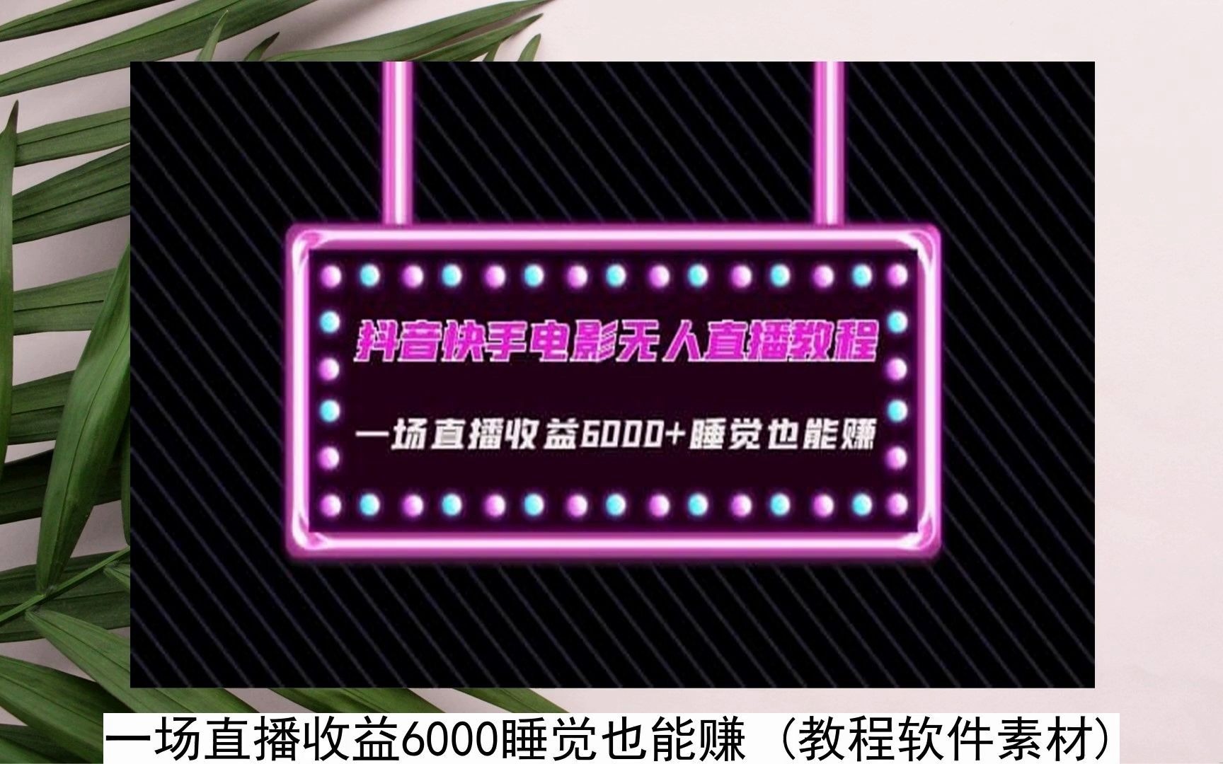 2023-抖音快手電影無人直播教程:一場直播收益6000 睡覺也能賺(教程