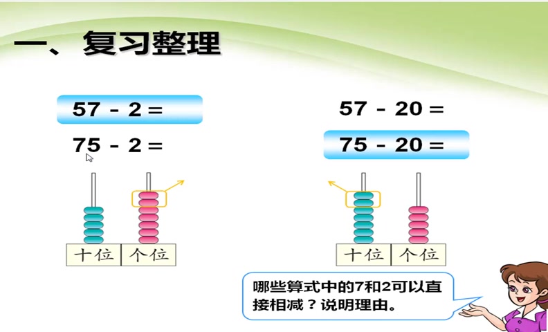 [图]人教版数学一年级下册6.9《100以内的加减法-整理和复习》