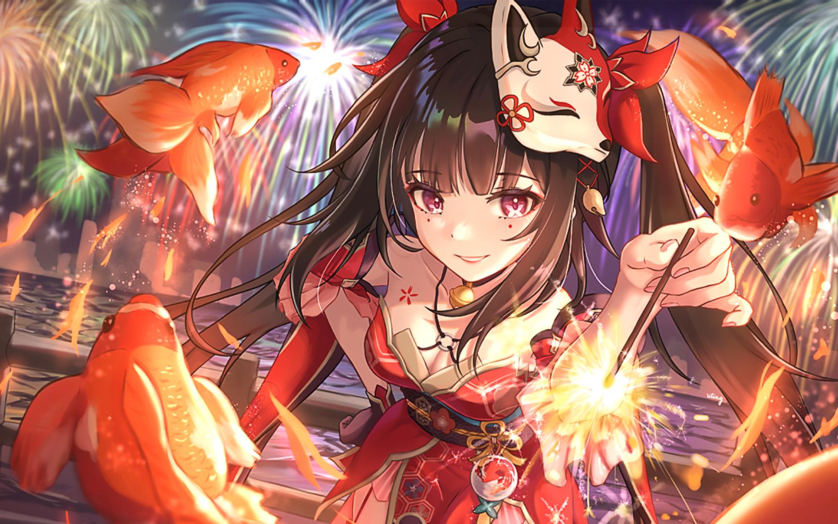 【p站精选图片】「花火」是你呀 ~ 我最心爱的面具!