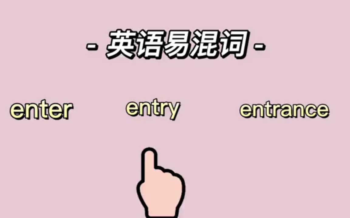 [图]第27集 英语易混词 enter entry entrance