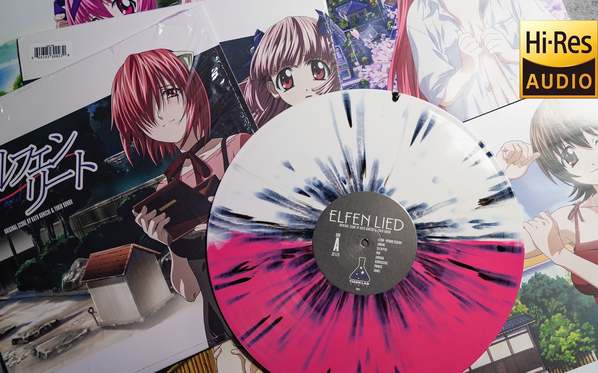 黑胶试听 | 经典动画《妖精的旋律》主题曲及原声ost,撞色喷溅黑胶