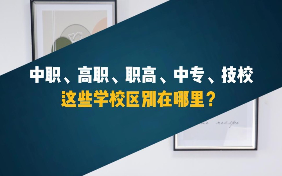 中职、高职、职高、中专、技校这些学校区别在哪里?哔哩哔哩bilibili