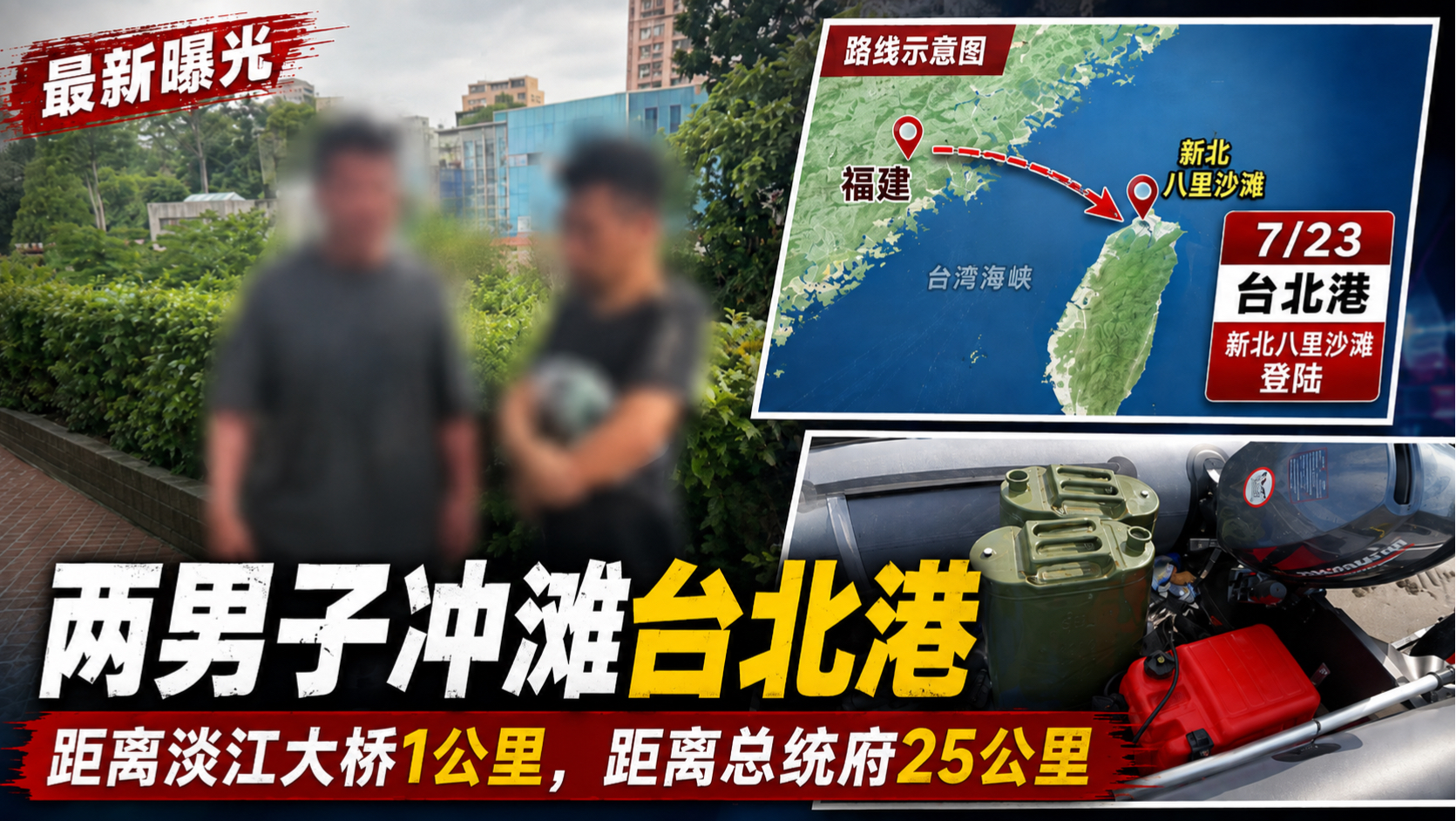 【8月12日】两名大陆男子皮划艇登陆台北港，距离“总统府”仅25公里，玩耍7天后才被发现「特别篇」