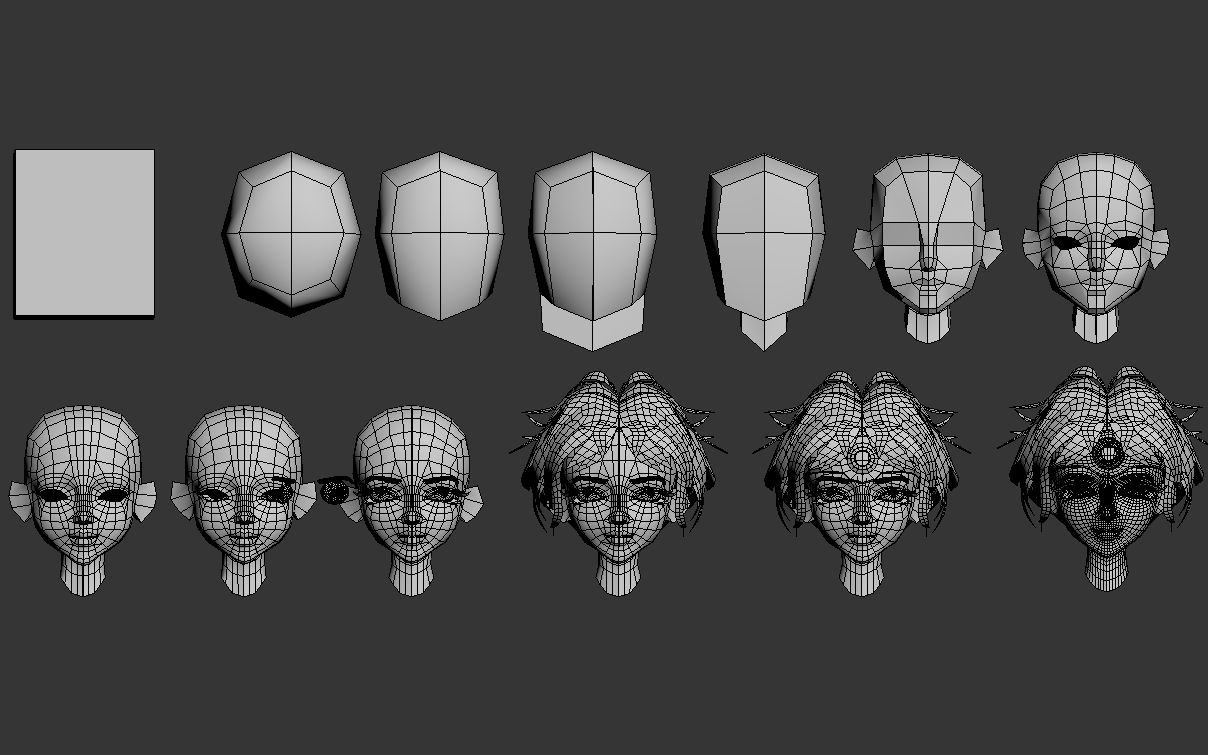 3dmax教程零基础人头布线从拉box开始教你人物角色建模完整教学