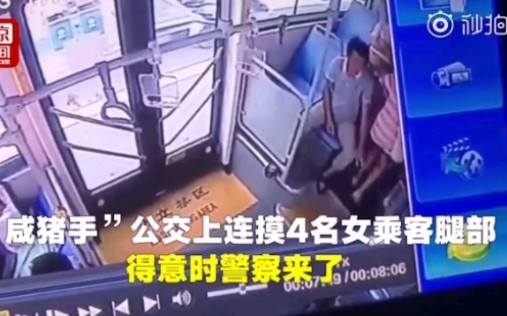 男子公交上连摸4名女乘客 同伴挑衅被摸女孩:你被摸了哔哩哔哩bilibili