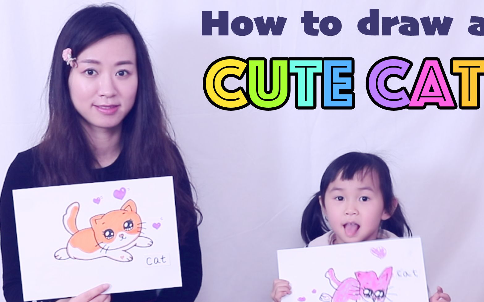 学画小猫咪 边画画边学英语 Drawing cute cat Learn English 【西瓜宝宝学画画学英语】儿童绘画简笔画教程 亲子绘画哔哩哔哩bilibili