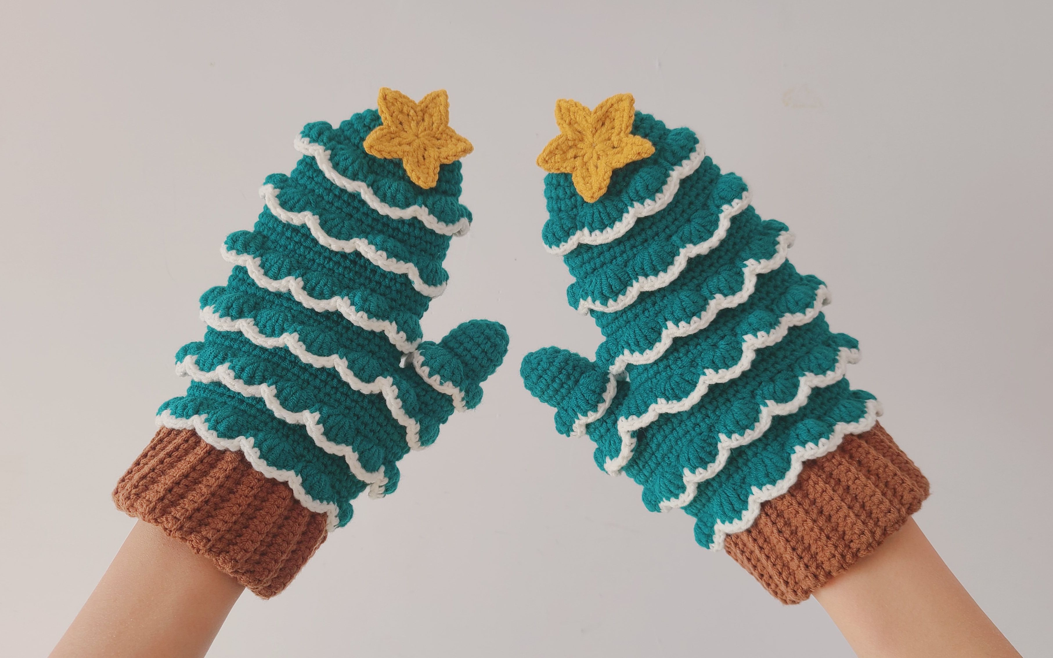 merrychristmas圣诞树手套层层叠叠星光闪耀