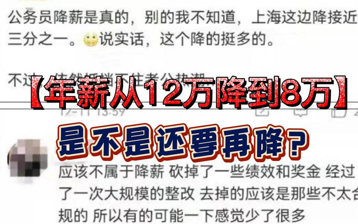 年薪从12万降到8万,普通公务员和教师的收入,是不是还要再降?哔哩哔哩bilibili