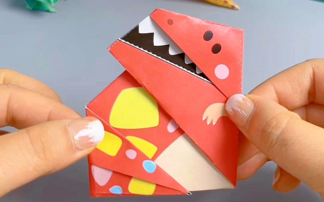 儿童手工折纸,一只凶猛的霸王龙