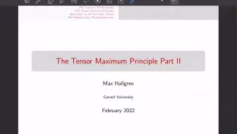 Max Hallgren：Tensor maximum principle——2