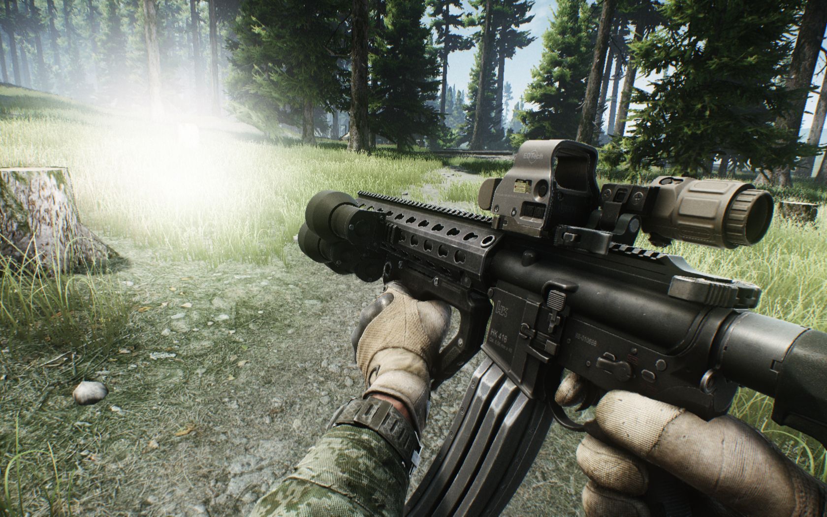 逃离塔科夫装了5个战术手电的hk416这下闪光弹都不用带了