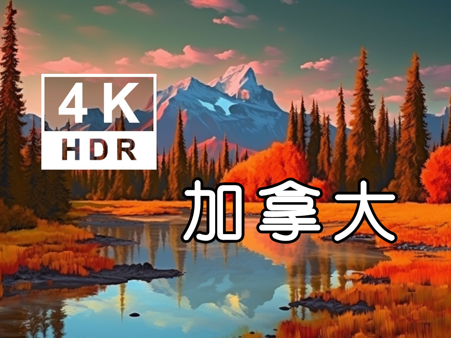 4K臻彩 HDR 加拿大 一起探索令人心驰神往的壮美自然景观,湛蓝湖泊、雄伟山川和广袤森林.哔哩哔哩bilibili