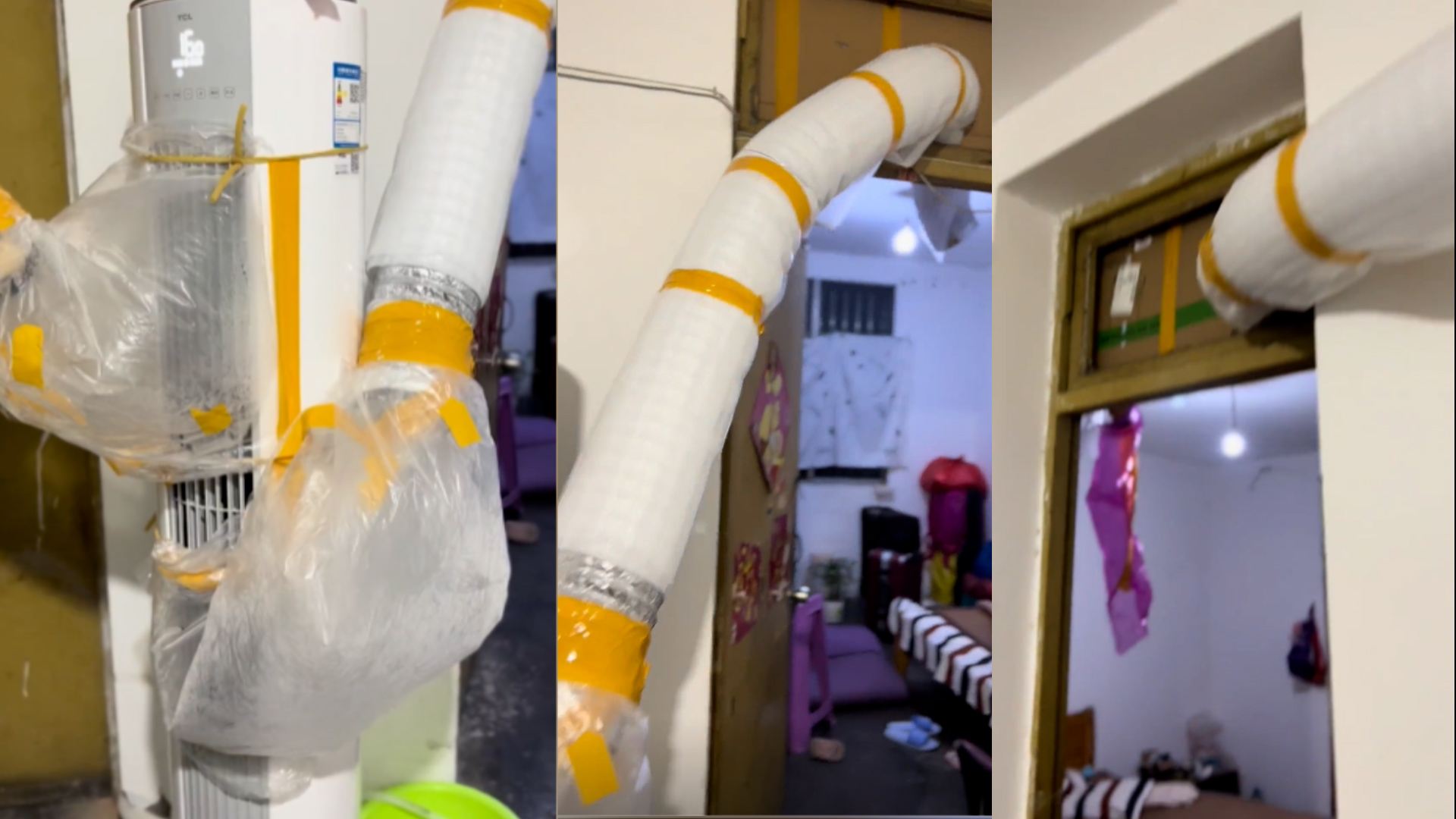 有才!男子自制7米管道运输冷气,客厅和卧室一样凉快