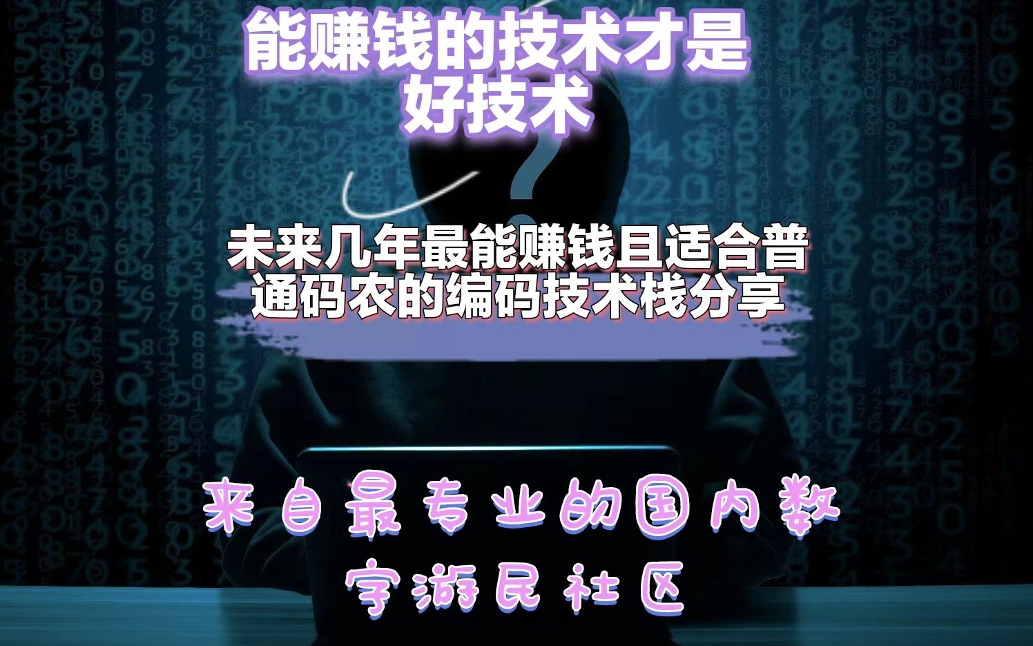 未来几年哪些技术栈最适合普通码农搞钱?专业的数字游民社区市场调研报告!哔哩哔哩bilibili