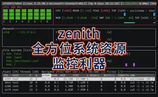 Скачать видео: zenith：全方位系统资源监控利器 | 实时掌握 CPU、内存、硬盘、网络使用情况