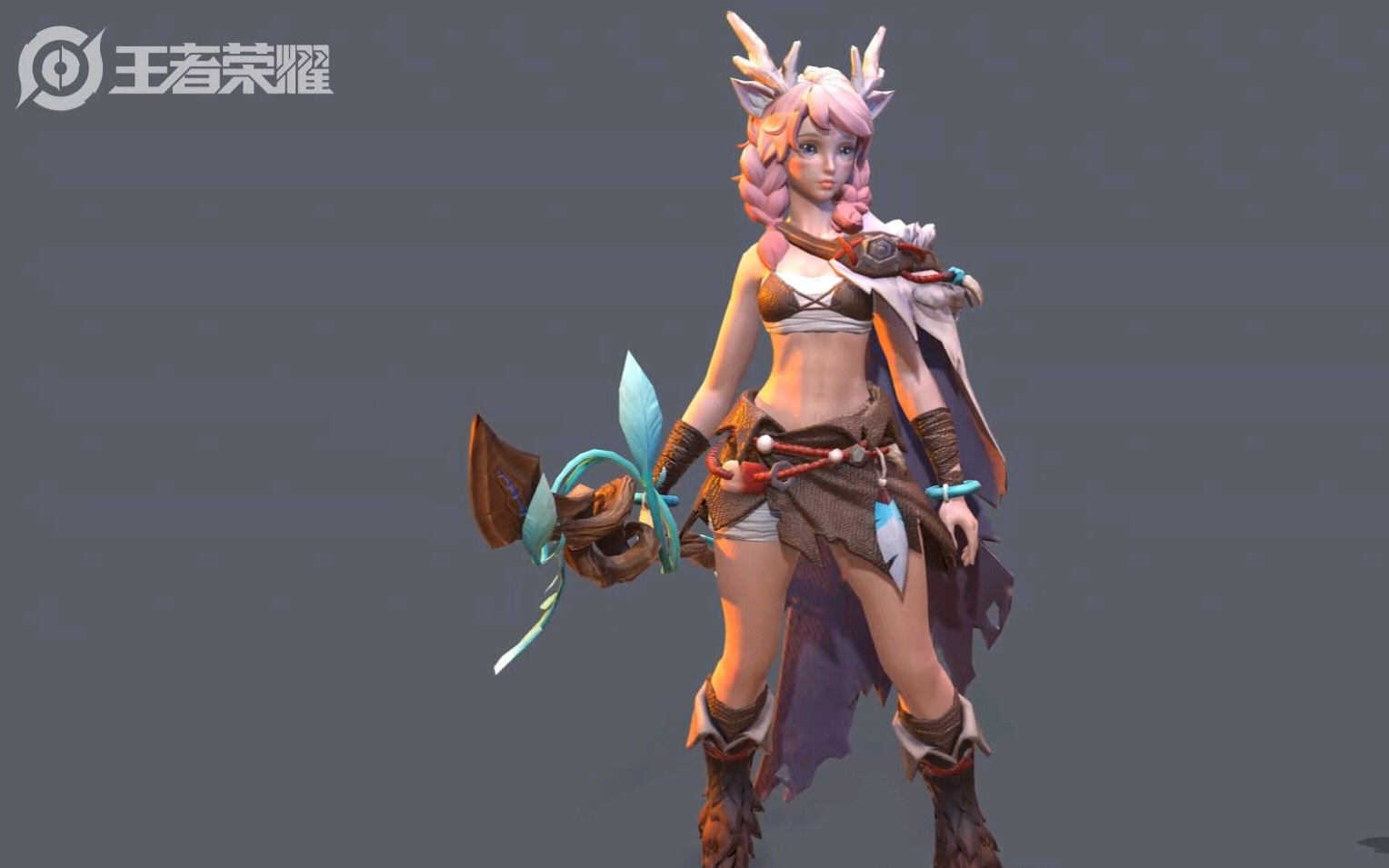 王者荣耀鹿灵心守瑶模型特效展示