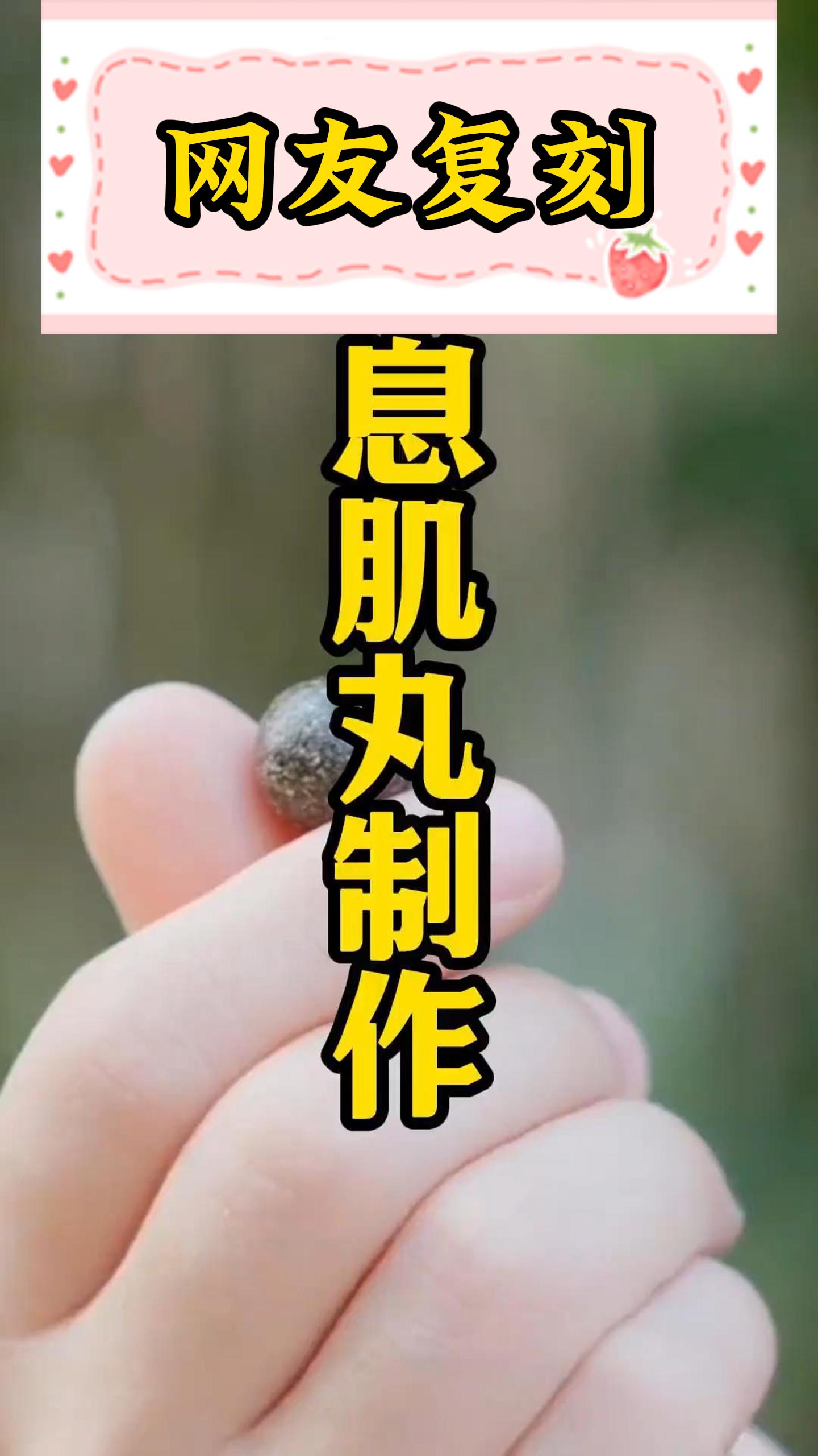 期盼已久的息肌丸,终于让网友复刻出来了!