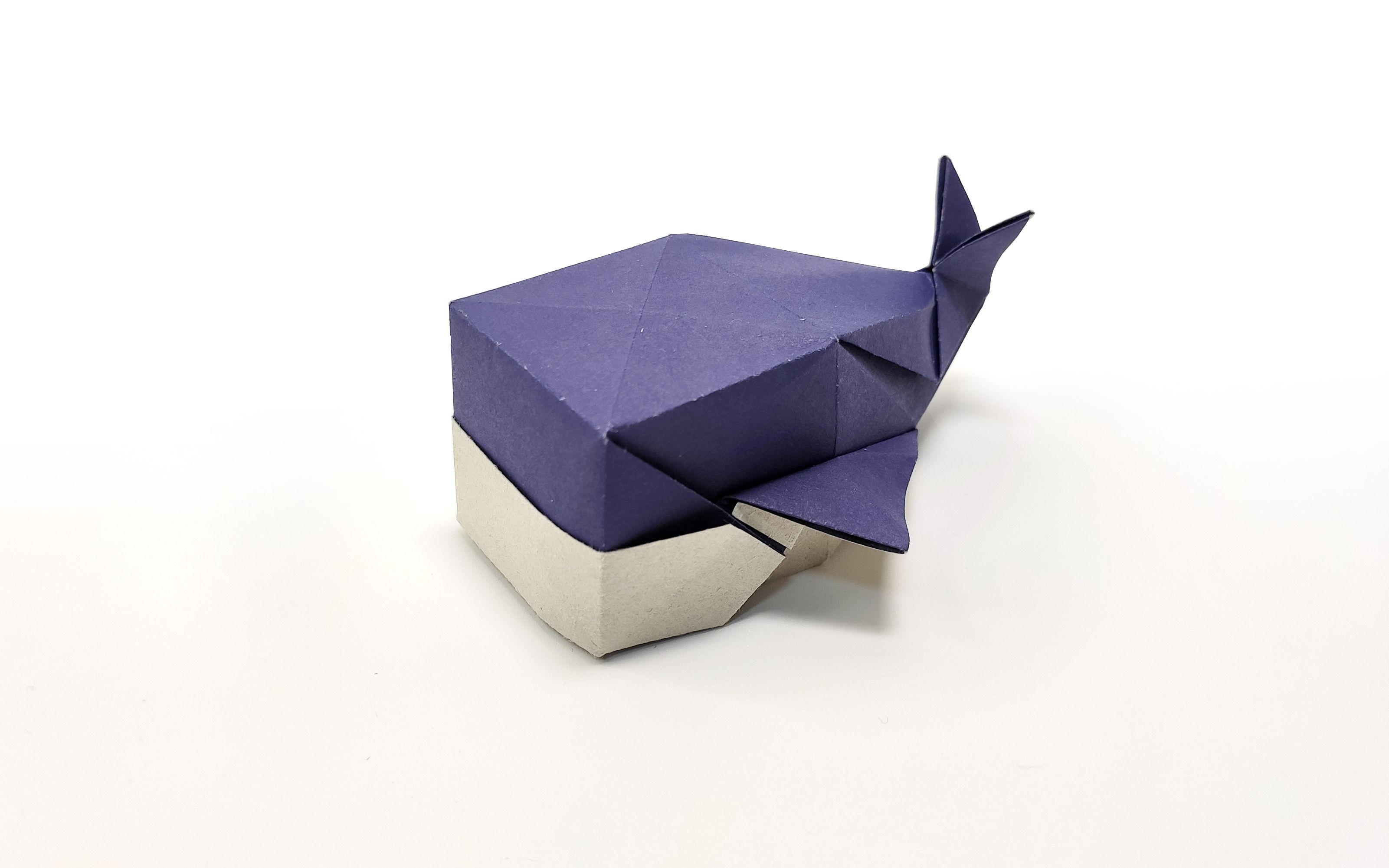 [图]【折纸】方块鲸鱼 Origami Chunky Whale