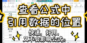 Download Video: 查看公式中引用数据的位置，WPS office excel