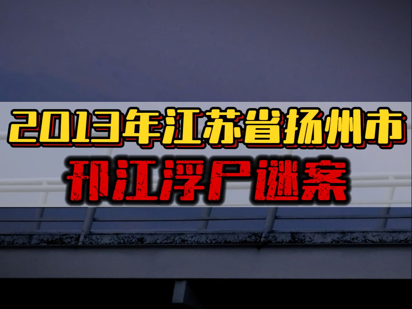 【江苏扬州】2013年扬州市邗江浮尸谜案——“此人心已死”哔哩哔哩bilibili