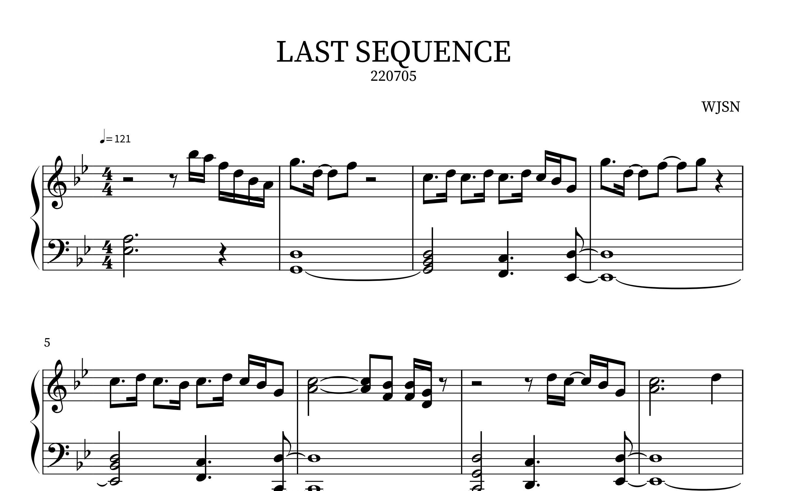 WJSN(宇宙少女)  Last Sequence Piano Sheet(钢琴谱)哔哩哔哩bilibili